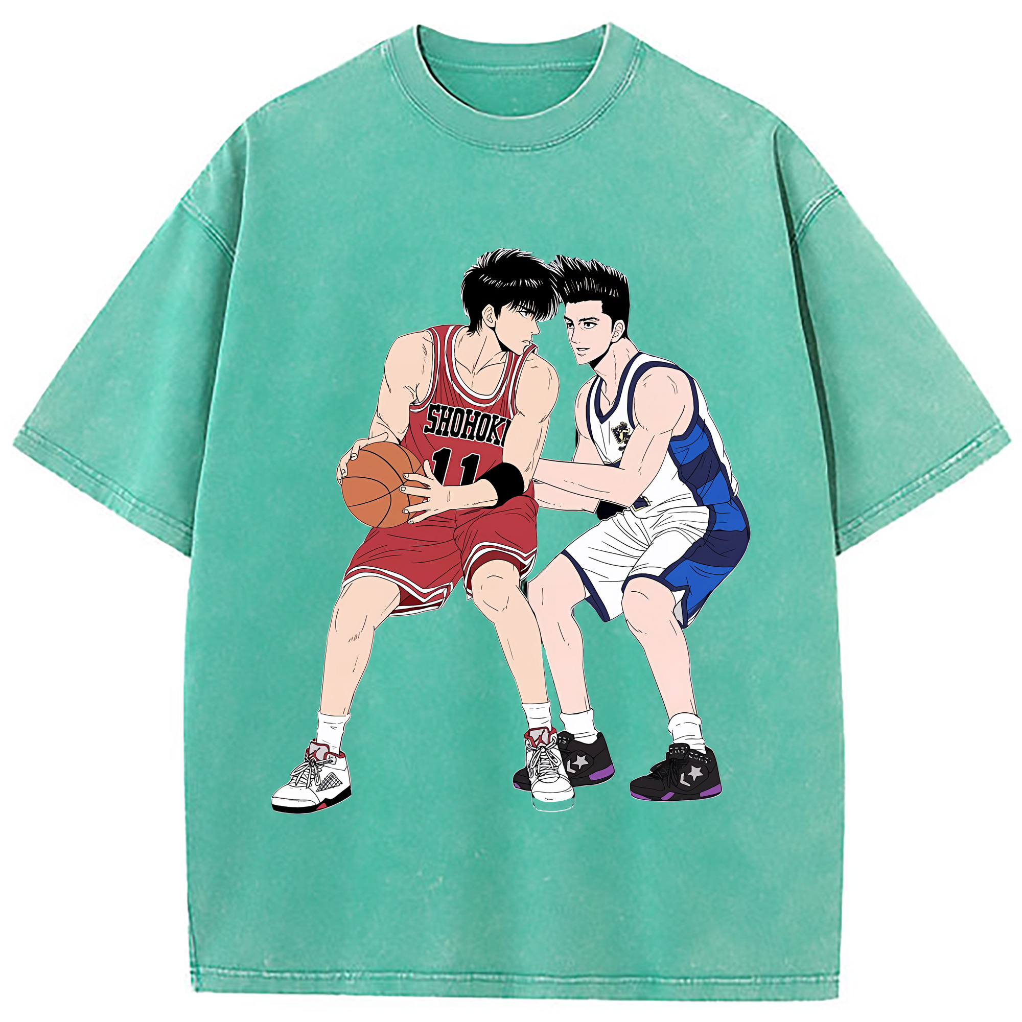 （画像用） SLAM DUNK／スラムダンク 綿100% ヴィンテージ風 半袖Tシャツ（フロントプリント）